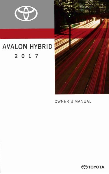 2017 Toyota Avalon Owner's Manual