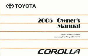 2005 Toyota Corolla Owner's Manual