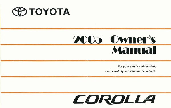 2005 Toyota Corolla Owner's Manual