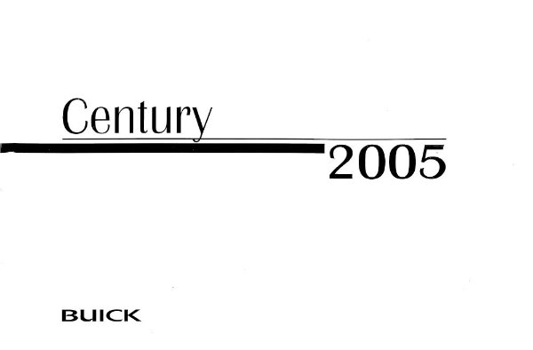2005 Buick Century Owner's Manual