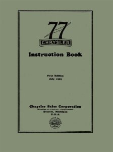 1930 Chrysler 77 Owner's Manual