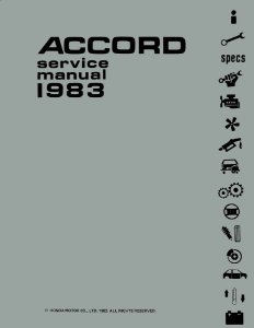 1983 Honda Accord Factory Shop Service Manual