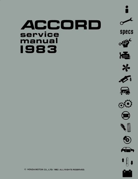 1983 Honda Accord Factory Shop Service Manual