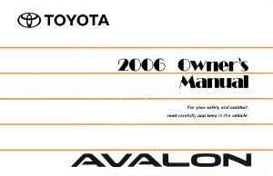 2006 Toyota Avalon Owner's Manual