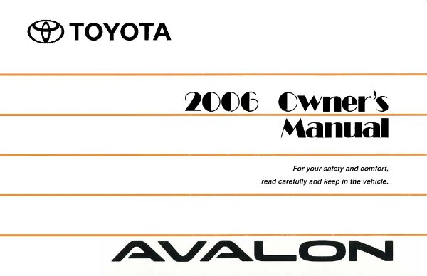 2006 Toyota Avalon Owner's Manual