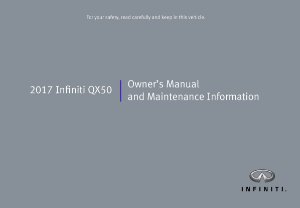 2017 Infiniti QX50 Owner's Manual