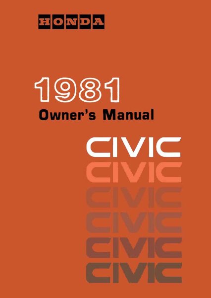 1981 Honda Civic Owner's Manual