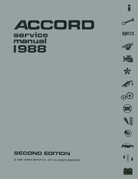 1988 Honda Accord Factory Shop Service Manual