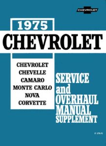 1975 Chevrolet Car NO VEGA - CHASSIS - SUPP Factory Shop Service Manual