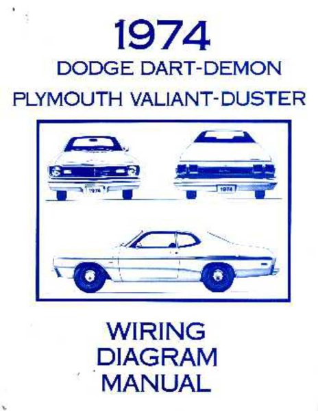 1974 Dodge Dart Duster Valiant Electrical Wiring Diagrams Schematics