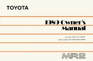 1989 Toyota MR2 Owner's Manual