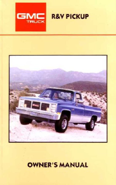 1987 GMC R/V Series Owner's Manual