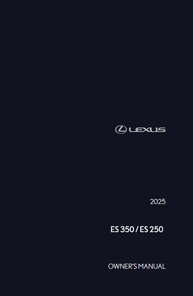 2025 Lexus ES 250, 350 Owner's Manual