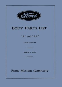 1928–1931 Ford A & AA Parts Book