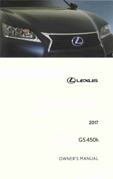 2017 Lexus GS 450H Owner's Manual