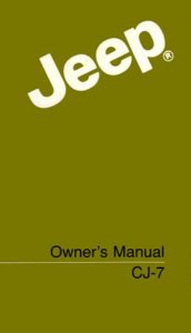 1986 Jeep Wrangler & CJ Owner's Manual