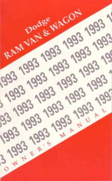 1993 Dodge Ram Van Owner's Manual