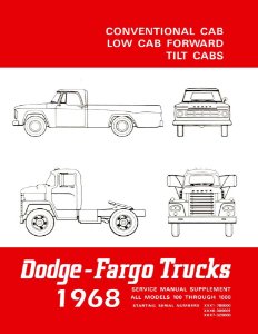 1968 Dodge Truck ALL MODELS - SUPP Factory Shop Service Manual