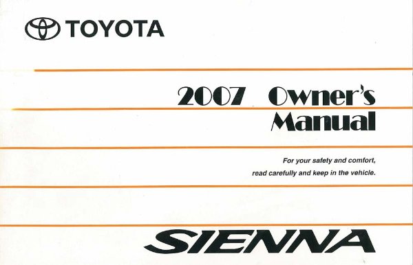 2007 Toyota Sienna Owner's Manual
