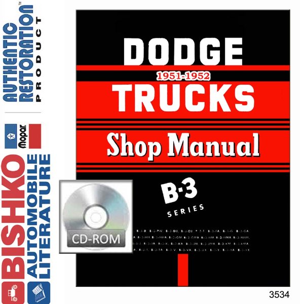 1951–1952 Dodge B-3 Series Truck Factory Shop Service Manual