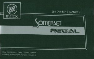 1985 Buick Somerest Regal Owner's Manual