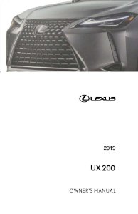 2019 Lexus UX 200 Owner's Manual
