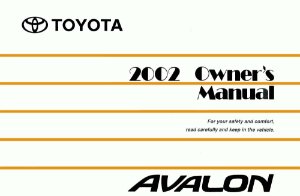 2002 Toyota Avalon Owner's Manual
