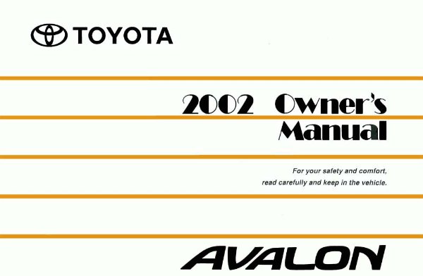 2002 Toyota Avalon Owner's Manual