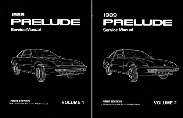1989 Honda Prelude (Includes Si) Factory Shop Service Manual