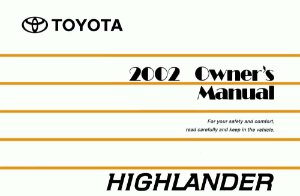 2002 Toyota Highlander Owner's Manual