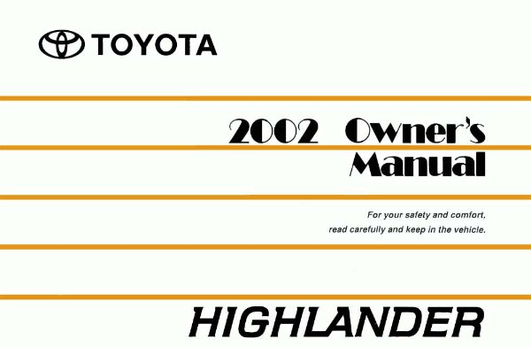 2002 Toyota Highlander Owner's Manual