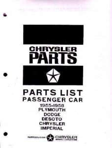 1955–1958 Mopar CHRYSLER, DODGE, PLYMOUTH, DESOTO Parts Book