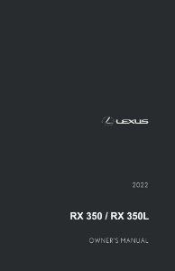 2022 Lexus RX 350, 350L Owner's Manual