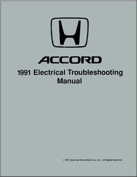 1991 Honda Accord Factory Shop Service Manual