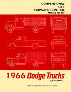 1966 Dodge D/W 100-800 Truck Factory Shop Service Manual