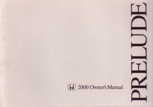 2000 Honda Prelude Owner's Manual