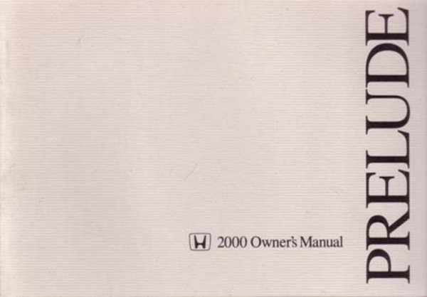 2000 Honda Prelude Owner's Manual