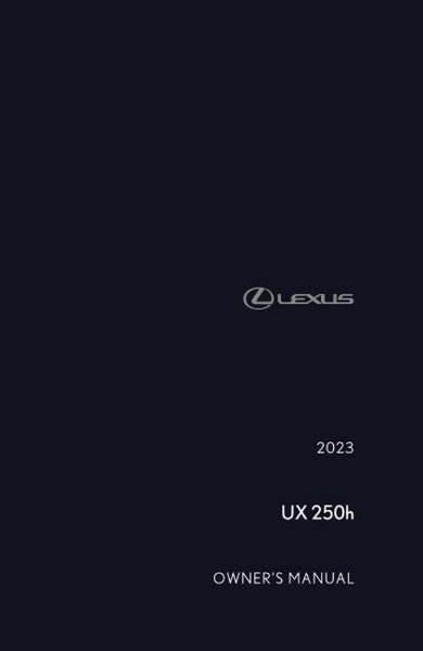 2023 Lexus UX 250h Owner's Manual