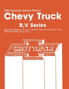 1988 Chevrolet R, V Series Owner's Manual