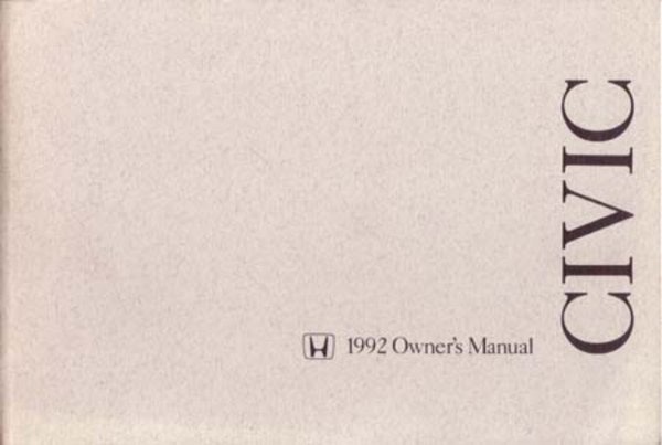 1992 Honda Civic Owner's Manual