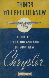 1937 Chrysler C-15 C15 C 15 Owners Manual User Guide