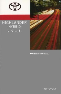 2018 Toyota HIGHLANDER HYBRID Owner's Manual