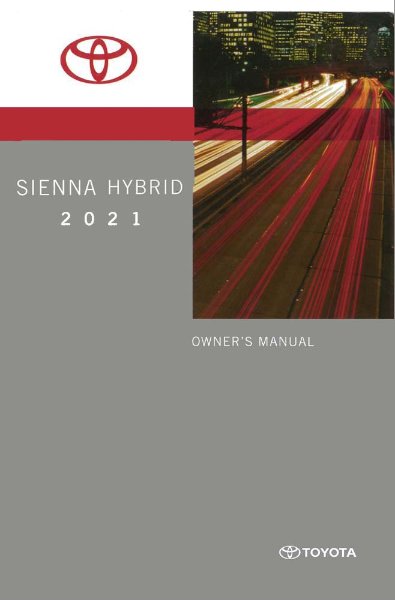 2021 Toyota SIENNA HYBRID Owner's Manual