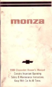 1980 Chevrolet Monza Owner's Manual