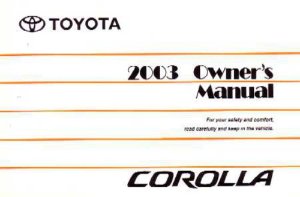 2003 Toyota Corolla Owner's Manual