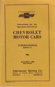 1929 Chevrolet International, International AC Series Truck Owner's Manual