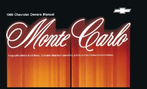 1988 Chevrolet Monte Carlo Owner's Manual