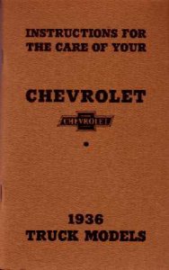 1936 Chevrolet Truck All Models Owner's Manual