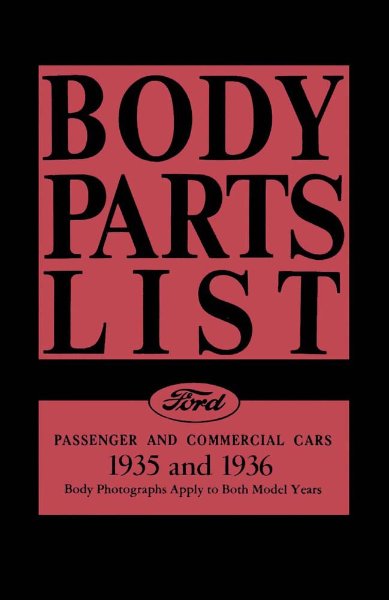 1935–1936 Ford CAR TRUCK - BODY Parts Book