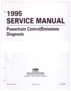 1995 Ford Lincoln Mercury Emissions Diagnosis Procedure Manual
